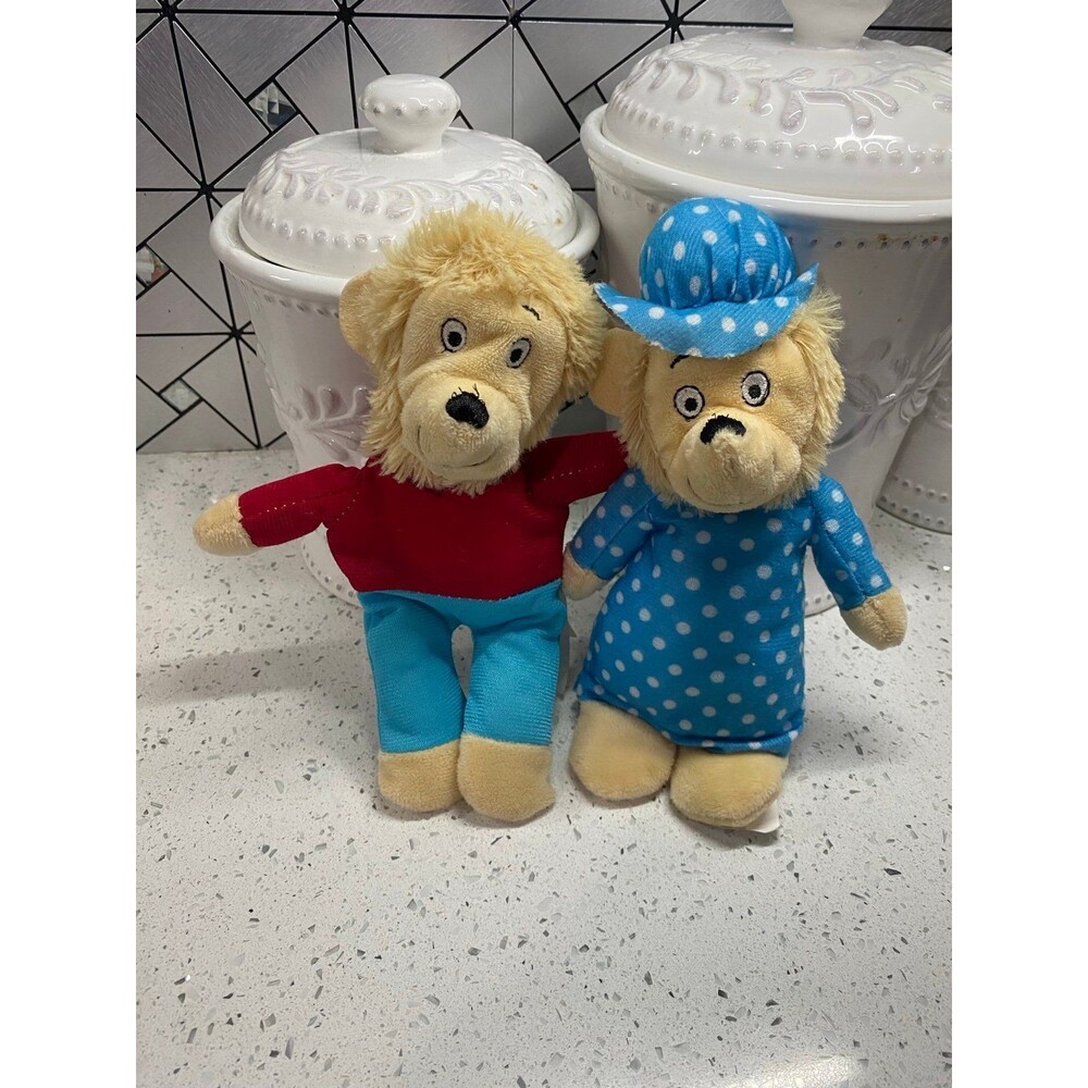 Lot of 2 Assorted The Berenstain Bears Plush Brother Bear Mama Bear 9in